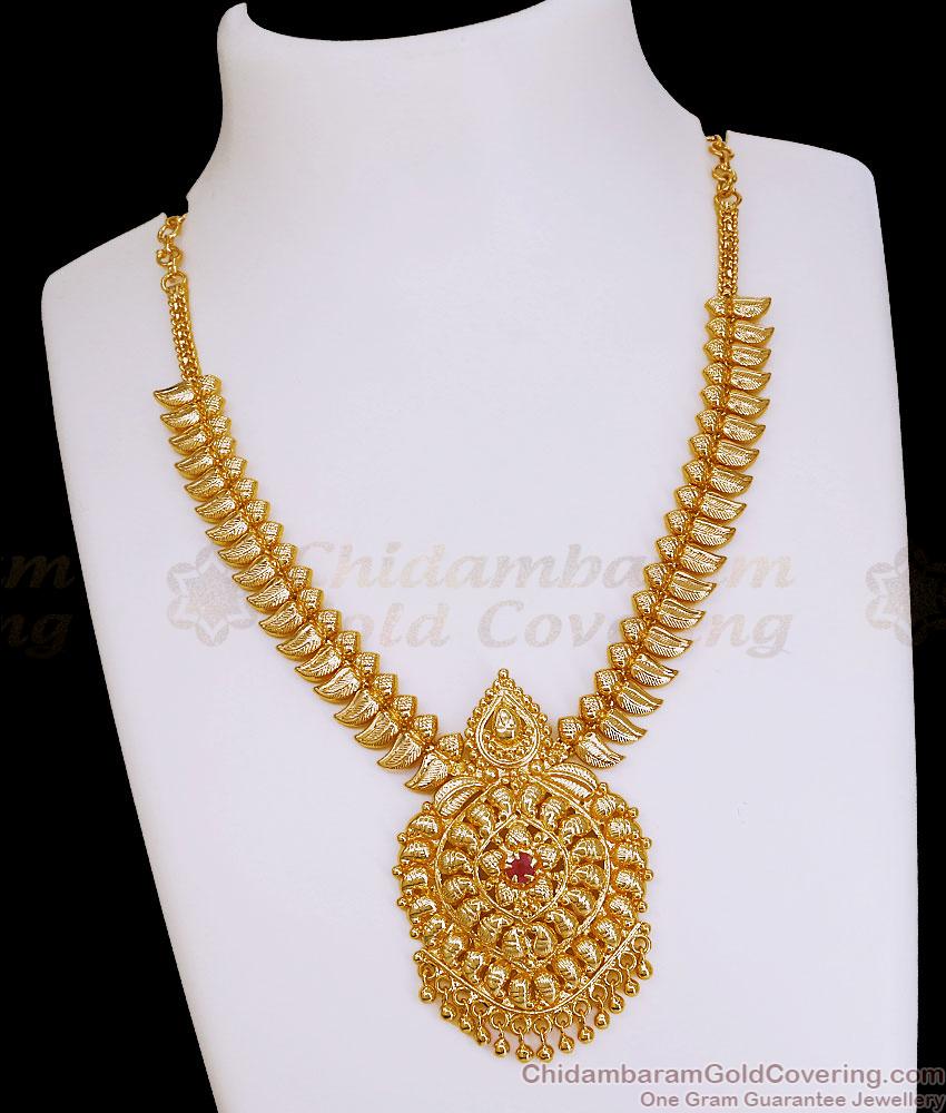 Traditional Mango Design Ruby Stone Gold Imitation Necklace Shop Online NCKN4478 Traditional Mango Design Ruby Stone Gold Imitation Necklace Shop Online NCKN4478