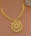 Premium Quality Micro Gold Plated Mullaipoo Necklace With Ruby Stone NCKN4480 Premium Quality Micro Gold Plated Mullaipoo Necklace With Ruby Stone NCKN4480