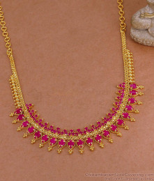 Beautiful Full Ruby Teardrop Stone Choker Necklace Bridal Design NCKN4482