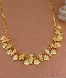 Handcrafted Unique Vishnu Dasavathara Necklace with Lakshmi Coin NCKN4483