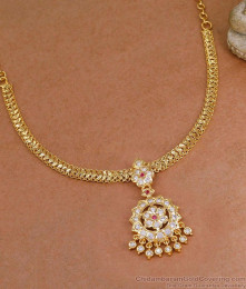 Latest Impon Attigai With Floral Pendant Design For Women NCKN4485