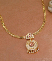 New Arrival Gati Stone Round Pendant Impon Necklace Shop Online NCKN4487