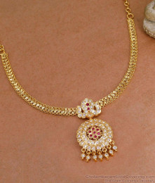 New Arrival Gati Stone Round Pendant Impon Necklace Shop Online NCKN4487