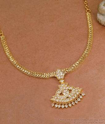 Traditional Impon White Stone Gold Attigai NCKN4492