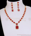 Party Wear Ruby Gemstone Gold Plated Diamond Necklace Set NCKN4494 Party Wear Ruby Gemstone Gold Plated Diamond Necklace Set NCKN4494
