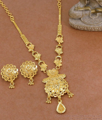 Light Weight Forming Gold Necklace Arabic Bridal Jewelry Set NCKN4496