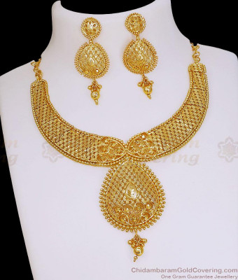 Trendy Two Gram Gold Choker Set Online Jewelry NCKN4499