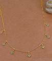 Light Weight Gold Imitation Kemp Stone Charm Necklace Online NCKN4500