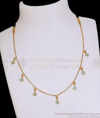 Light Weight Gold Imitation Kemp Stone Charm Necklace Online NCKN4500 Light Weight Gold Imitation Kemp Stone Charm Necklace Online NCKN4500