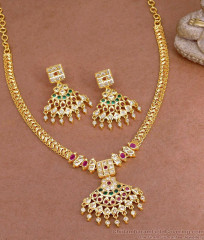 New Arrival Impon Panchaloha Stone Necklace With Earring NCKN4503