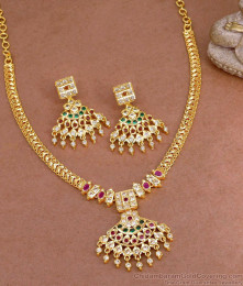 New Arrival Impon Panchaloha Stone Necklace With Earring NCKN4503