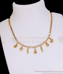 Trendy Hanging Charms Diamond Necklace Gold Imitation Jewelry NCKN4504