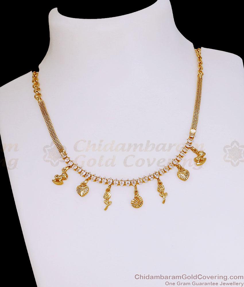 Trendy Hanging Charms Diamond Necklace Gold Imitation Jewelry NCKN4504 Trendy Hanging Charms Diamond Necklace Gold Imitation Jewelry NCKN4504