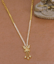 Full White Stone Gold Imitation Necklace Butterfly Design Online NCKN4506