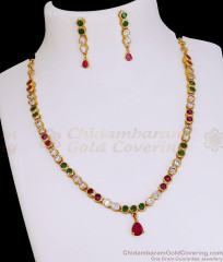 Original Impon Multi Color Stone Necklace Combo Set For Wedding NCKN4510 Original Impon Multi Color Stone Necklace Combo Set For Wedding NCKN4510