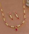 Ruby White Stone Impon Necklace Earring Combo Shop Online NCKN4511 Ruby White Stone Impon Necklace Earring Combo Shop Online NCKN4511