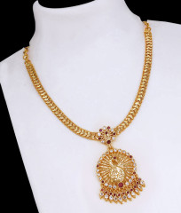 New Arrival Gold Plated Peacock Necklace With Stone NCKN4516