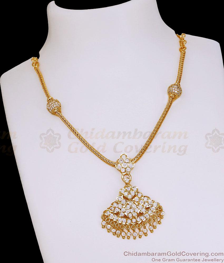 Full White Stone Impon Necklace Kodi Chain Design NCKN4518 Full White Stone Impon Necklace Kodi Chain Design NCKN4518