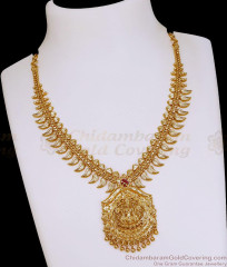 Single Ruby Stone Mullaipoo Necklace Lakshmi Design NCKN4519