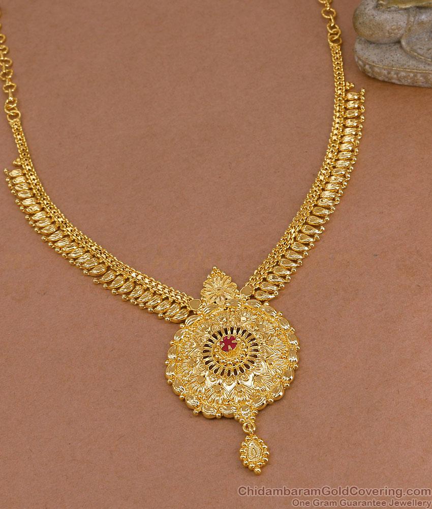 Traditional Gold Imitation Ruby Stone Necklace Online NCKN4520 Traditional Gold Imitation Ruby Stone Necklace Online NCKN4520
