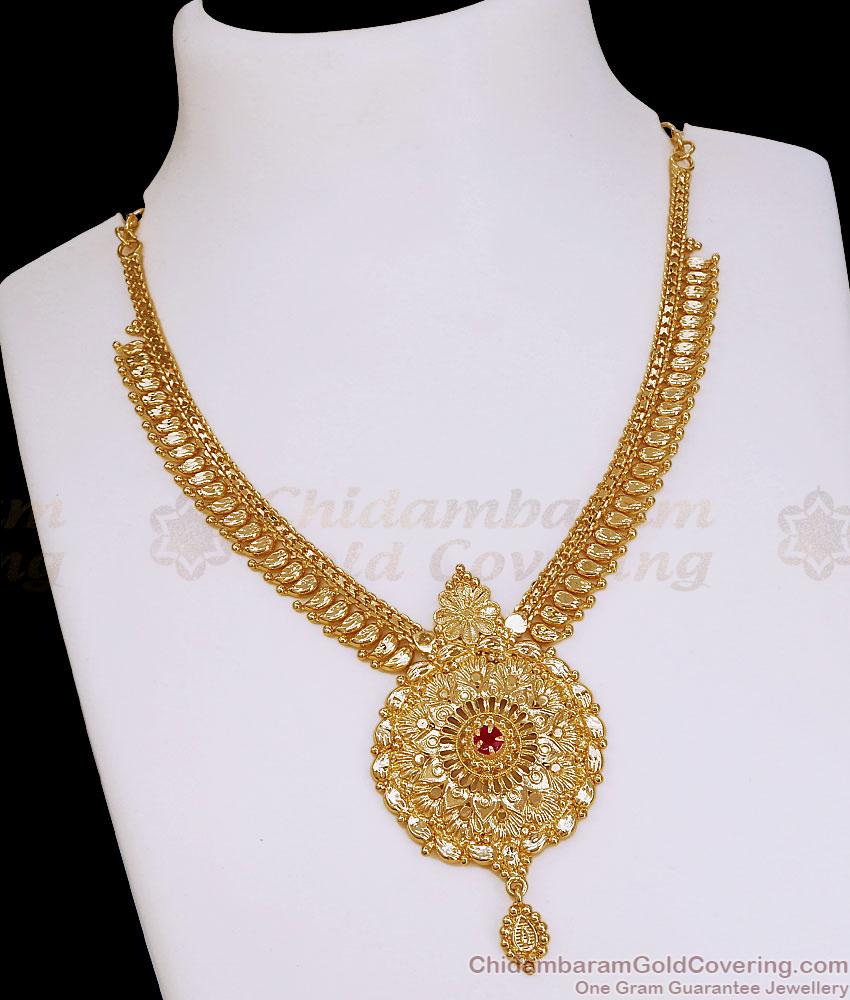 Traditional Gold Imitation Ruby Stone Necklace Online NCKN4520 Traditional Gold Imitation Ruby Stone Necklace Online NCKN4520