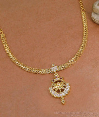 Full White Stone Lotus Design Impon Gold Attigai Online NCKN4523 Full White Stone Lotus Design Impon Gold Attigai Online NCKN4523