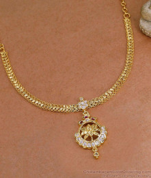 Full White Stone Lotus Design Impon Gold Attigai Online NCKN4523 Full White Stone Lotus Design Impon Gold Attigai Online NCKN4523