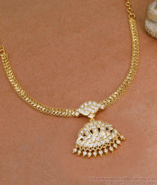 Full White Stone Impon Attigai 5 Metal Bridal Jewelry NCKN4529 Full White Stone Impon Attigai 5 Metal Bridal Jewelry NCKN4529