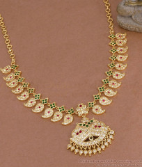 New Arrival Multi Color Stone Impon Bridal Necklace Mango Pattern NCKN4532 New Arrival Multi Color Stone Impon Bridal Necklace Mango Pattern NCKN4532