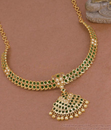 High Quality Five Metal Green Stone Choker Pearl Necklace NCKN4533 High Quality Five Metal Green Stone Choker Pearl Necklace NCKN4533