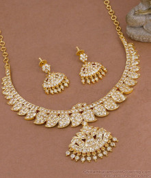 Heavy Bridal Wear Full White Mango Necklace Impon Jewelry NCKN4534