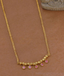 Light Weight Pink Stone Charms Gold Necklace Party Wear NCKN4537 Light Weight Pink Stone Charms Gold Necklace Party Wear NCKN4537