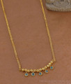 1 Gram Gold Flat Mesh Chain Necklace Aqua Stone Charm NCKN4539 1 Gram Gold Flat Mesh Chain Necklace Aqua Stone Charm NCKN4539