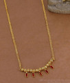 Rectangular Ruby Stone Drop Necklace Gold Imitation Jewelry NCKN4541