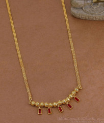 Rectangular Ruby Stone Drop Necklace Gold Imitation Jewelry NCKN4541 Rectangular Ruby Stone Drop Necklace Gold Imitation Jewelry NCKN4541