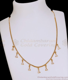 Buy Gold Imitation Chain Necklace Triangular CZ Stone Drops NCKN4543