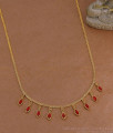 Glittering Ruby Stone Necklace Gold Imitation Chain Design NCKN4544 Glittering Ruby Stone Necklace Gold Imitation Chain Design NCKN4544
