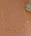Buy Cute Gold Multicolor Heart Charm Necklace Online NCKN4546