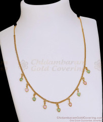 Buy Cute Gold Multicolor Heart Charm Necklace Online NCKN4546