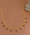 Minimalist Gold Plated Black Drop Necklace NCKN4547