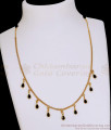 Minimalist Gold Plated Black Drop Necklace NCKN4547