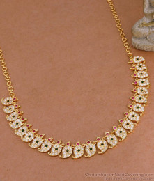 High Quality Impon White Stone Manga Choker Necklace  NCKN4548