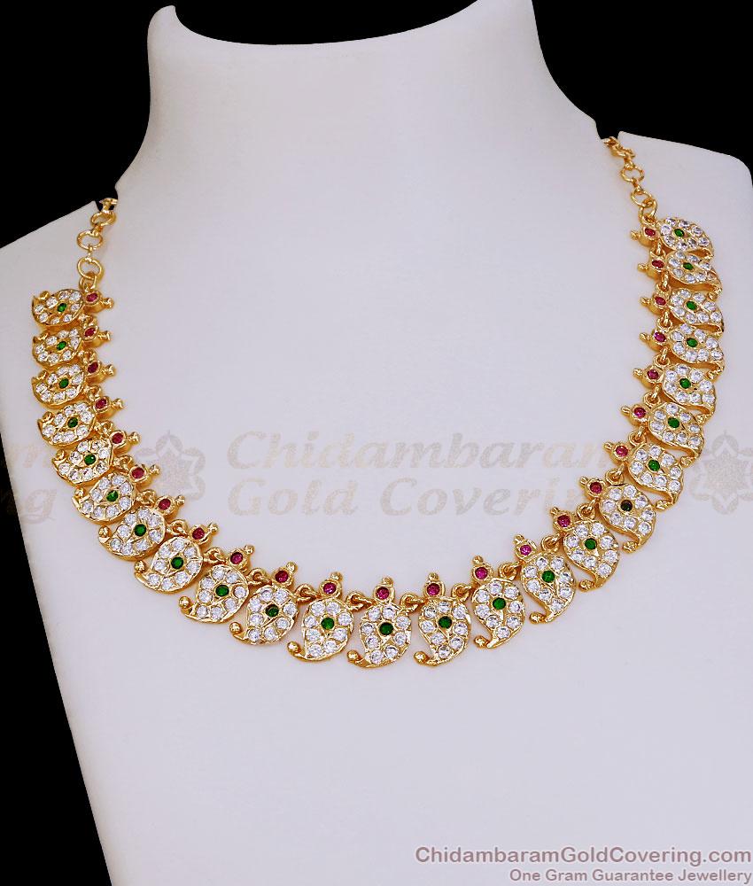 High Quality Impon White Stone Manga Choker Necklace  NCKN4548