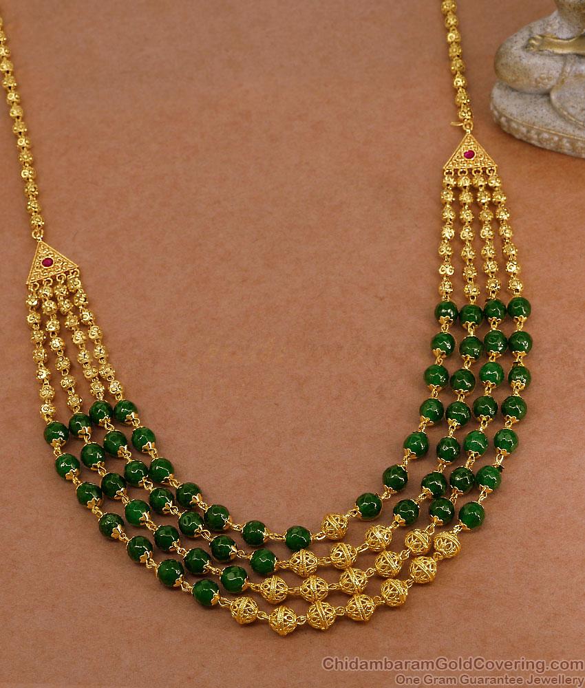 Traditional Green Crystal Layered Necklace NCKN4549