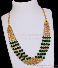 Traditional Green Crystal Layered Necklace NCKN4549