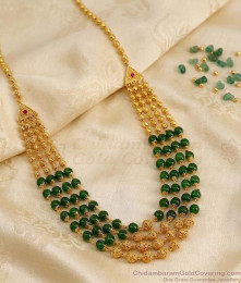 Traditional Green Crystal Layered Necklace NCKN4549