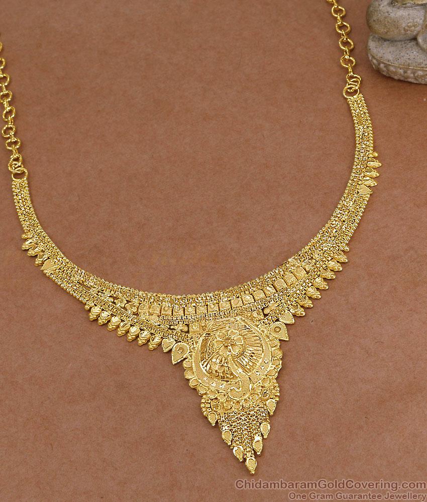 22K Gold Plated Calcutta Forming Necklace for Women NCKN4550