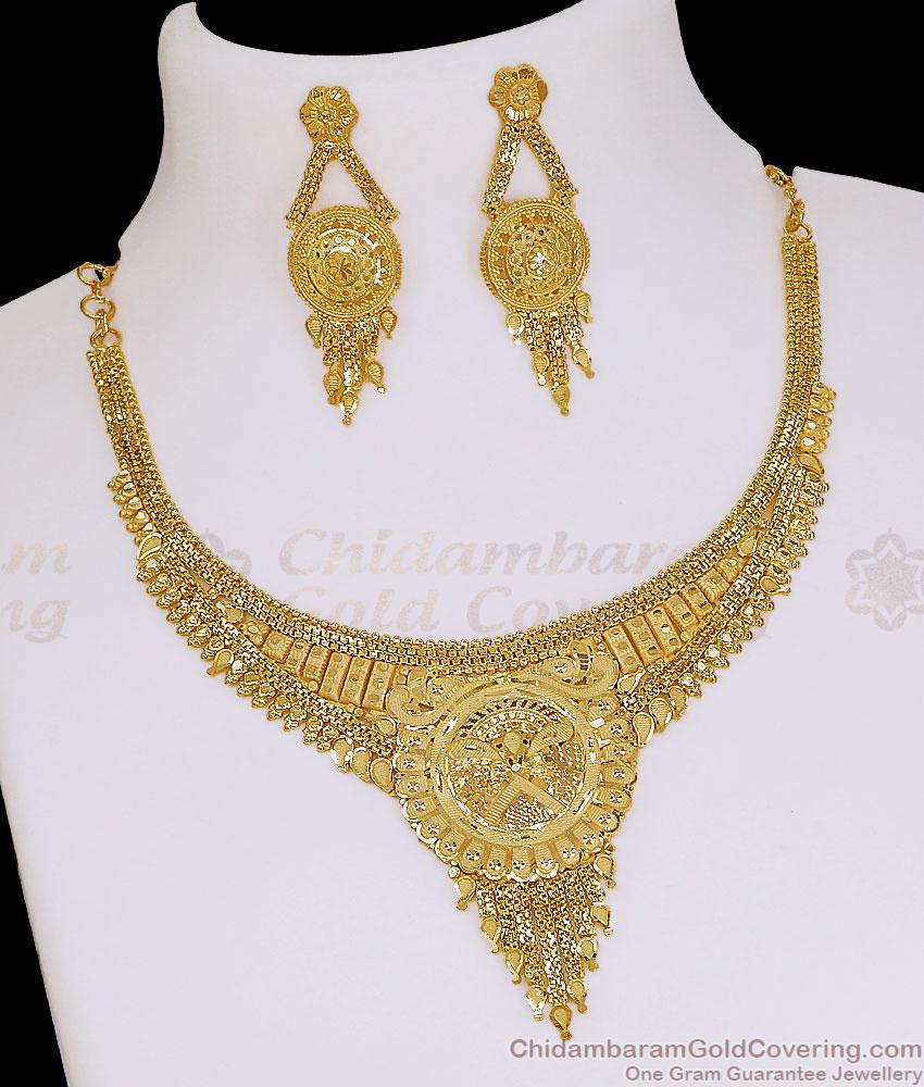 Festive Wear 22K Micro Gold Plated Forming Necklace Set NCKN4552