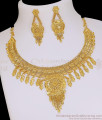 Premium Gold Plated Jhalar Forming Necklace Earring Combo Set NCKN4554
