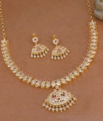 High Quality Impon Stone Necklace Set Mango Design NCKN4557